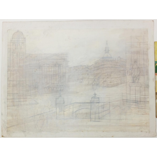 3071 - Alfred Daniels - Collection of preliminary sketches and paintings including TUC studies for mural ti... 