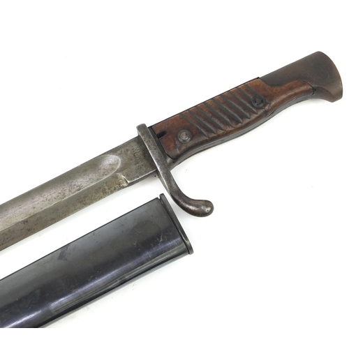 3420 - German military interest Butcher blade bayonet and scabbard by Weyersberg & Kirschbaum, numbered 17 ... 