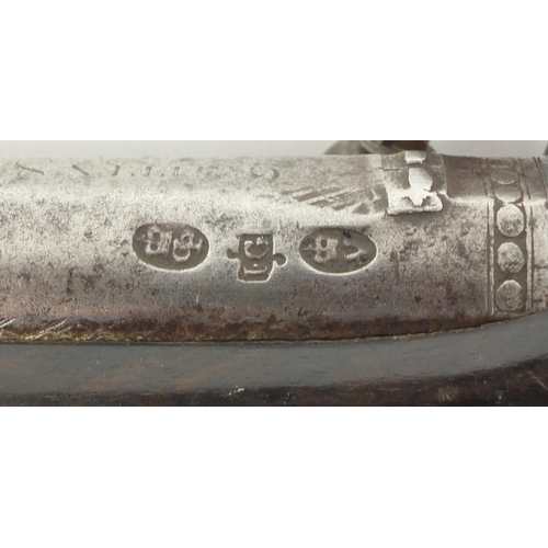 3117 - Early 19th century percussion cap pistol by Griffin & Tow of London, impressed proof marks to the ba... 