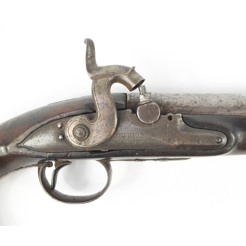 3117 - Early 19th century percussion cap pistol by Griffin & Tow of London, impressed proof marks to the ba... 