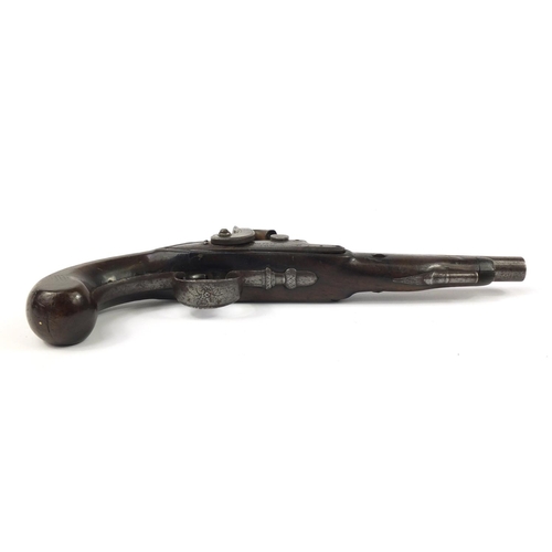 3117 - Early 19th century percussion cap pistol by Griffin & Tow of London, impressed proof marks to the ba... 