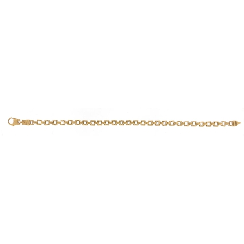 3861 - 9ct gold gatelink bracelet, 9cm in length, 7.5g