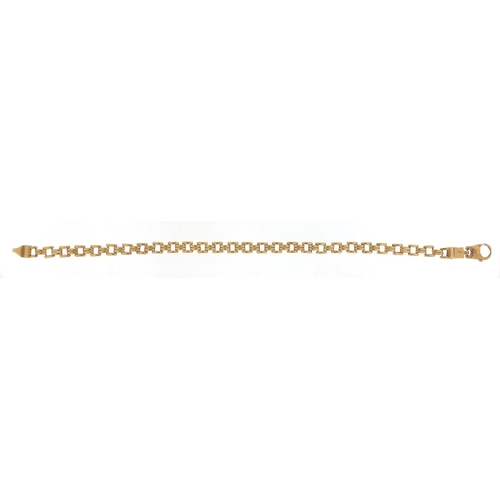 3861 - 9ct gold gatelink bracelet, 9cm in length, 7.5g