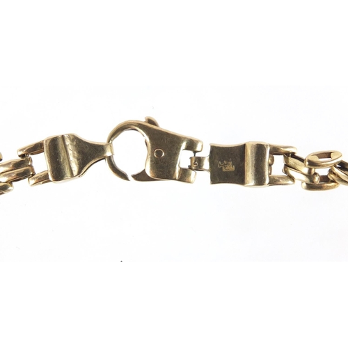 3861 - 9ct gold gatelink bracelet, 9cm in length, 7.5g