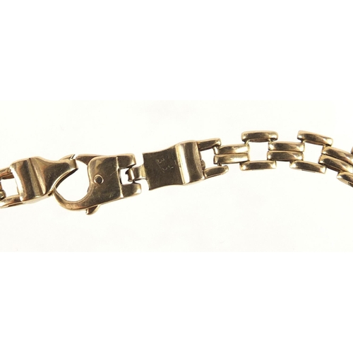 3861 - 9ct gold gatelink bracelet, 9cm in length, 7.5g