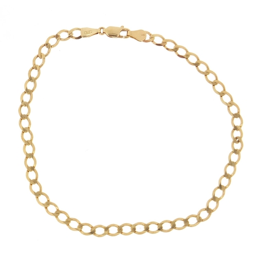 3720 - 9ct gold curb link bracelet, 22cm in length, 4.0g