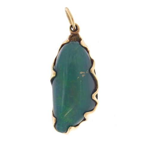 4127 - 9ct gold opal pendant, 3.5cm in length, 5.8g