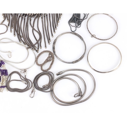 4014 - Silver and white metal jewellery, some marked 925, 645.0g