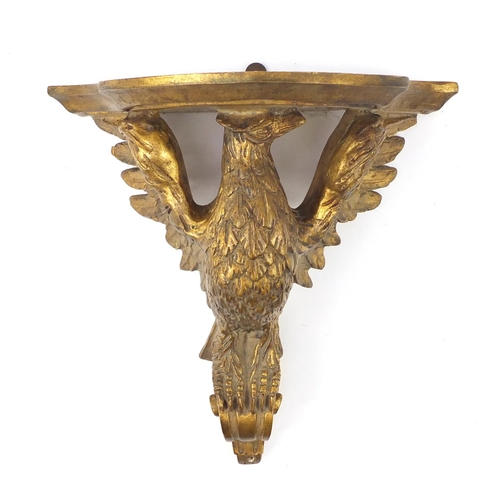 3444 - Classical gilt and gesso eagle design bracket, 27.5cm high