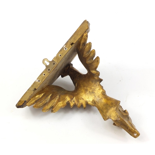 3444 - Classical gilt and gesso eagle design bracket, 27.5cm high