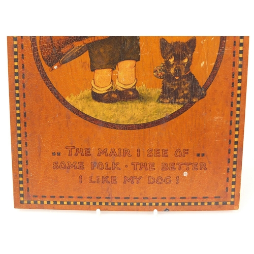 3339 - Vintage Mabel Lucie Attwell design Scottish golfer and his dog advertising panel with verse , Raphae... 