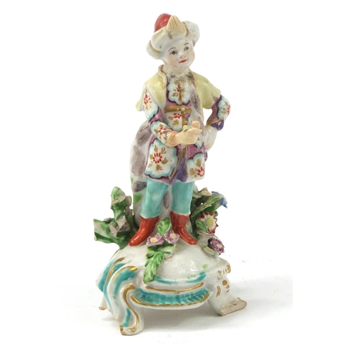 3370 - 18th century Derby Ottoman porcelain figure of a Turkish boy, 14.5cm high