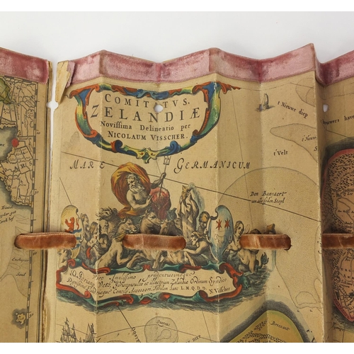 3507 - 18th century Dutch seaman's map by Nicolaes Visscher, dated 1744, 50cm high