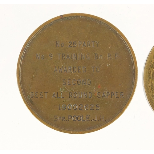 3195 - British military World War I pair and Royal Engineers award medal, the pair awarded to 1-2587PTE.H.P... 