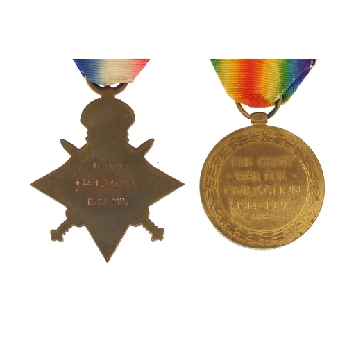 3284 - British military World War I Victory medal and 1914-15 star awarded to 1962PTE.F.CARVER.R.SUSS.R