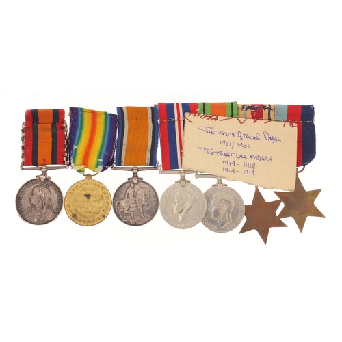 3109 - Victorian and later British military seven medal group comprising Queen's South Africa medal with Ca... 