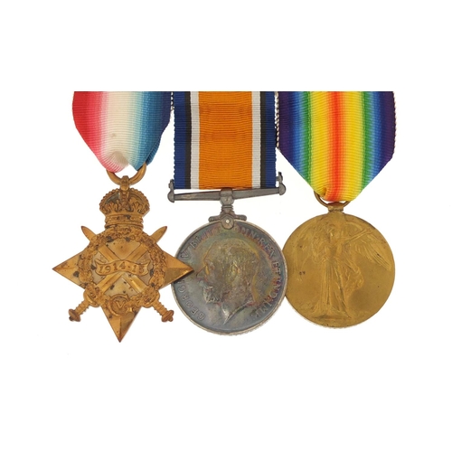 3108 - British Military World War I medal group comprising a trio awarded to GS-6693PTE.A.J.STEVENSON.4-D.G... 