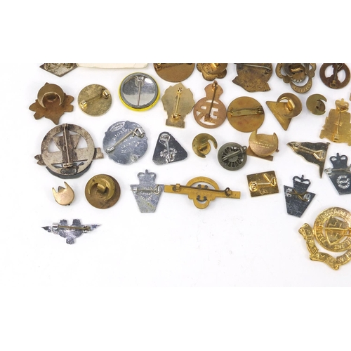 3706 - Vintage badges and lapels, some military interest including American World War II sterling silver Pa... 