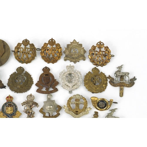 3288 - British military World War I cap badges including Royal Air Force, The Buffs, The Royal Engineers, T... 