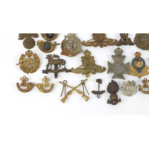 3288 - British military World War I cap badges including Royal Air Force, The Buffs, The Royal Engineers, T... 