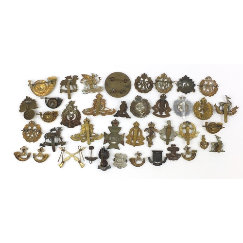 3288 - British military World War I cap badges including Royal Air Force, The Buffs, The Royal Engineers, T... 