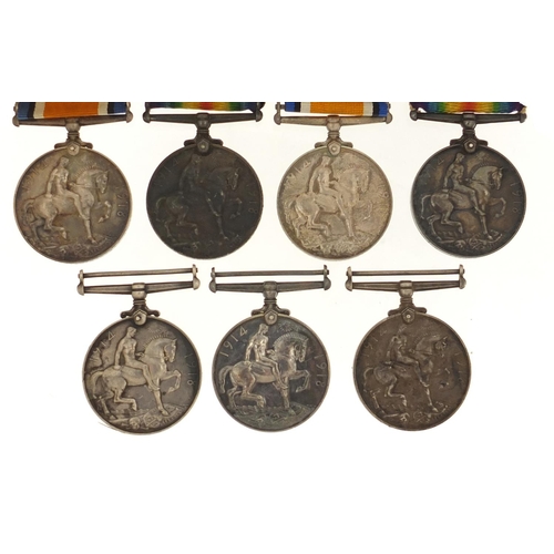 3281 - Seven British military World War I 1914-18 war medals awarded to 15505PTE.C.CHALKLEY.BEDF.R., 1182PT... 