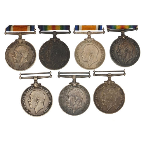 3281 - Seven British military World War I 1914-18 war medals awarded to 15505PTE.C.CHALKLEY.BEDF.R., 1182PT... 