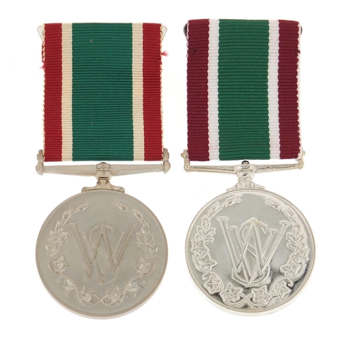 3525 - Two Women's Voluntary Service medals with cases