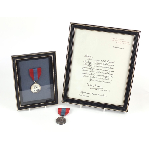 3287 - Two Elizabeth II Imperial Service medals including one with certificate, awarded to Mrs Olwyn Vessey... 