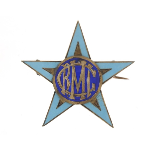 3901 - Masonic interest silver and blue enamel star brooch awarded to Dolune Isla Martin housed in a H T La... 