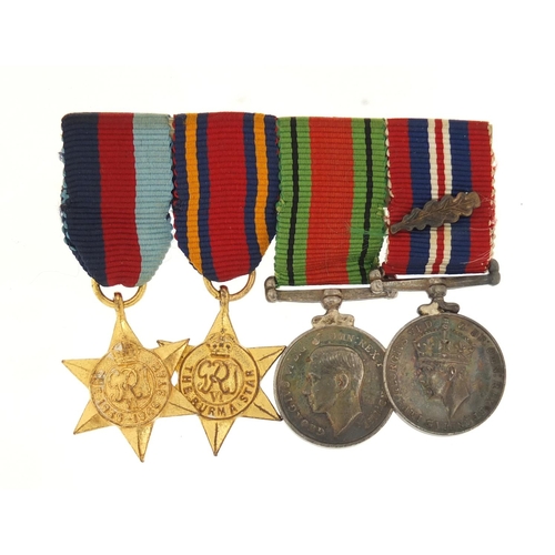 3630 - British military World War II medal group with dress medals and mentioned in dispatches oak leaf