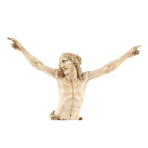 3439 - Good antique carved ivory Corpus Christi, 21cm high