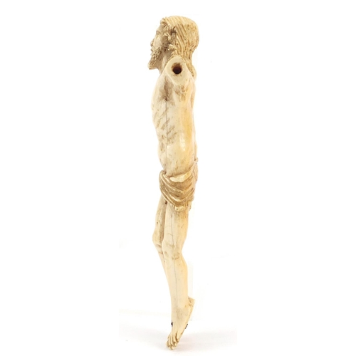 3441 - Good antique carved ivory Corpus Christi, 17.5cm high