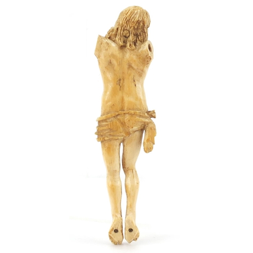 3441 - Good antique carved ivory Corpus Christi, 17.5cm high