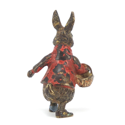 3989 - 19th century cold painted bronze of Benjamin Bunny, possibly by Franz Xaver Bergmann, 4cm high