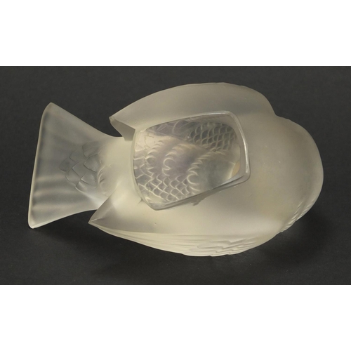 3156 - Lalique frosted glass bird paperweight, signed Lalique France, 11cm high