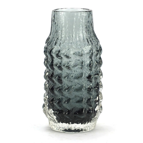 3591 - Whitefriars pineapple glass vase in willow, designed by Geoffrey Baxter, 17.5cm high