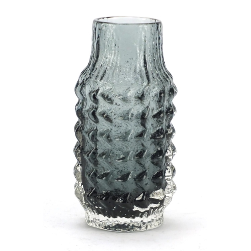 3591 - Whitefriars pineapple glass vase in willow, designed by Geoffrey Baxter, 17.5cm high