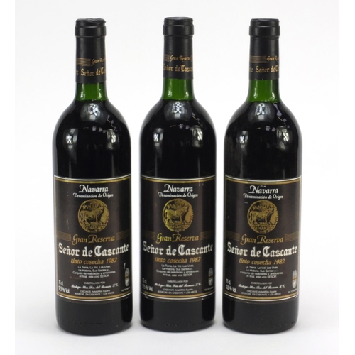 3732 - Three bottles of 1982 Senor de Cascante Gran Reserva Navarra red wine