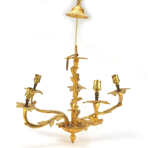 5261 - French Empire style five branch chandelier, 37cm high