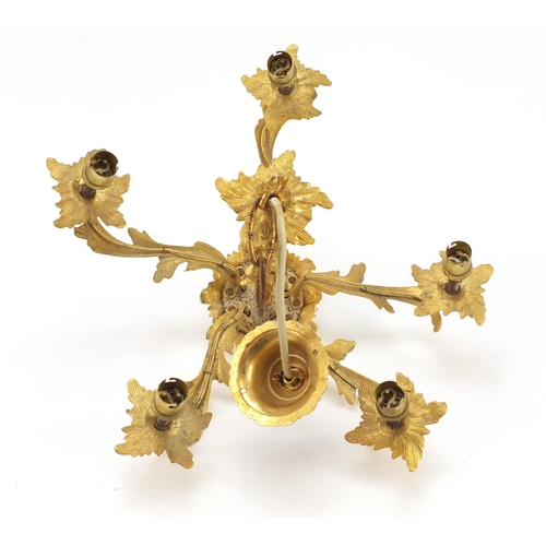 5261 - French Empire style five branch chandelier, 37cm high