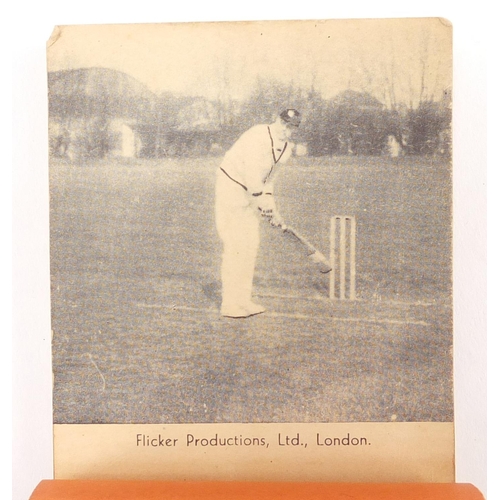 3344 - Early 20th century Frank Woolley cricket flick book, square cut and walking shot