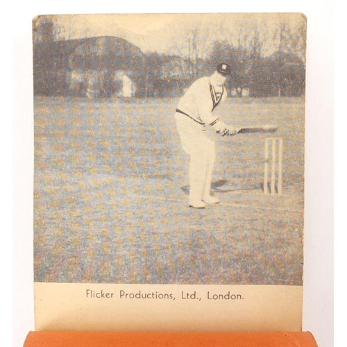 3344 - Early 20th century Frank Woolley cricket flick book, square cut and walking shot