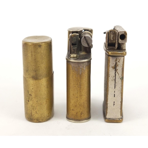 5260 - Three vintage lighters including a Dunhill example, the largest 5cm high