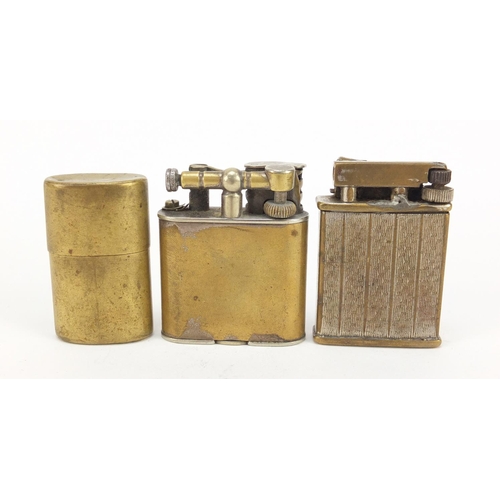 5260 - Three vintage lighters including a Dunhill example, the largest 5cm high