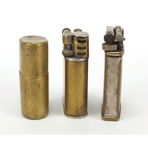 5260 - Three vintage lighters including a Dunhill example, the largest 5cm high