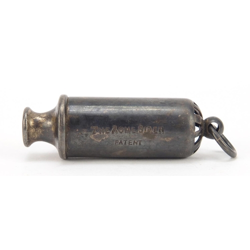 3456 - Edward VII silver Acme siren whistle, retailed by Walter Birch of Birmingham, Birmingham 1904, 7.5cm... 