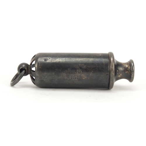 3456 - Edward VII silver Acme siren whistle, retailed by Walter Birch of Birmingham, Birmingham 1904, 7.5cm... 