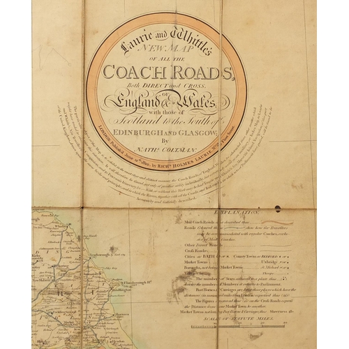 3508 - 19th century Laurie and Whittles new map of all the coach roads of England and Wales by Nathaniel Co... 