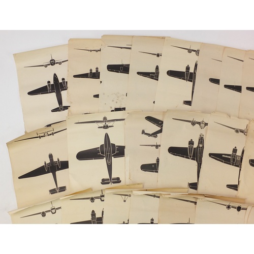 3122 - Collection of British military World War II aircraft recognition sheets published by Fosh & Cross, e... 